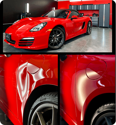 Ferrari Large Dent Repair Before and After