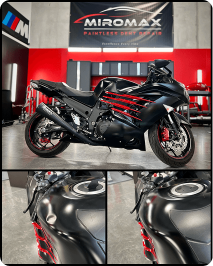 Motorcycle Door Ding Before and After